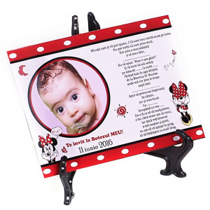 Invitatie Botez Magnetica Minnie Mouse