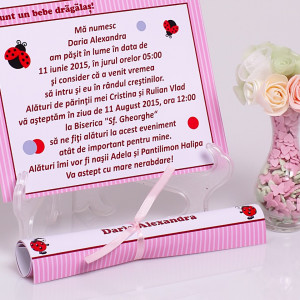 Invitatie Botez Papirus Buburuza