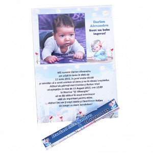 Invitatie Botez Papirus Ingeras
