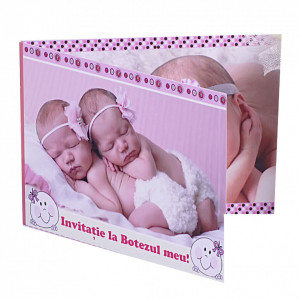 Invitatie Gemeni Dubla 2-Bebeluse Var 1