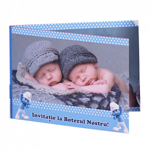 Invitatie Gemeni Dubla 2-Strumfi Var 1