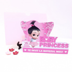 Invitatii Botez Contur Baby Princess 3