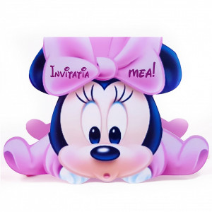 Invitatii Botez Contur Minnie Mouse 3