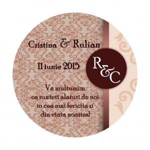 Marturie Nunta Magnet Rotund Elegant