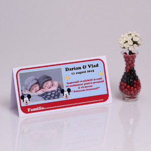 Plic cu Foto Botez Gemeni Mickey Mouse 3