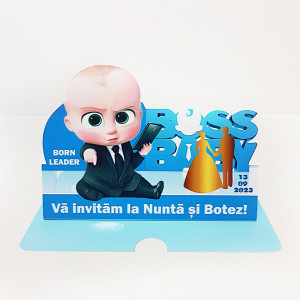 Invitatie 2 in 1 Nunta-Botez Baby Boss