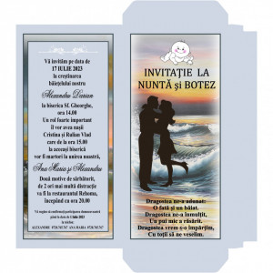 Invitatie 2 in 1 Nunta-Botez Ciocolata 12