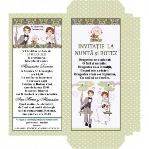 Invitatie 2 in 1 Nunta-Botez Ciocolata 2