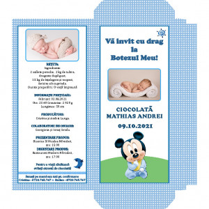 Invitatie Botez Cutie de Ciocolata Mickey Mouse 8