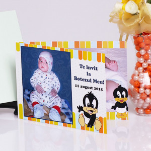 Invitatie Botez Dubla Baby Duffy Duck