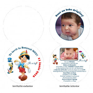 Invitatie Botez Rotunda Dubla Pinochio