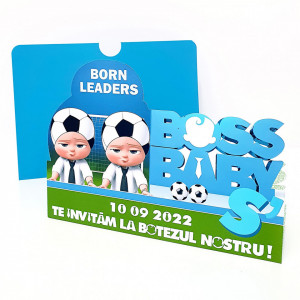 Invitatie Gemeni Baby Boss Fotbal BB3