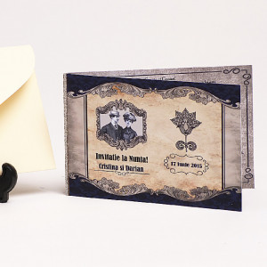 Invitatie Nunta Caragiale Dark Blue
