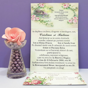 Invitatie Nunta Florale Vintage