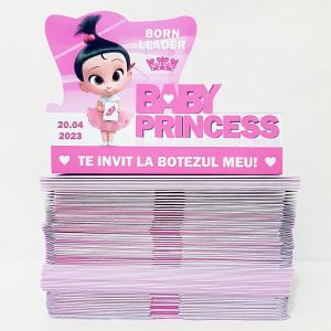 Invitatii Botez Contur Baby Princess 2