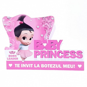 Invitatii Botez Contur Baby Princess 3