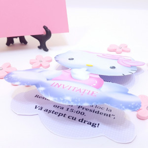 InvitatiI Botez Contur Hello Kitty 3