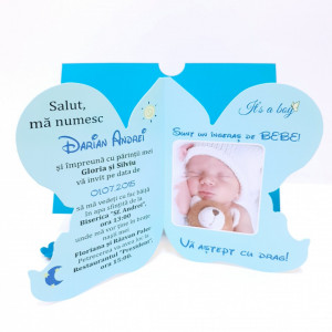 Invitatii Botez Contur Ingeras B11