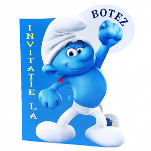 Invitatii Botez Contur Strumf 4