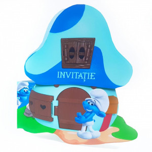 Invitatii Botez Contur Strumf 9