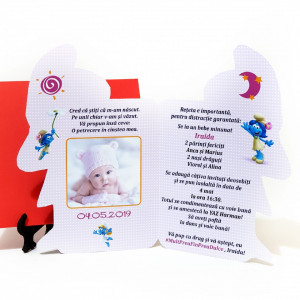 Invitatii Botez Contur Strumfita 7