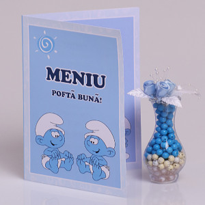 Meniu Botez Gemeni Simplu Strumfi 1