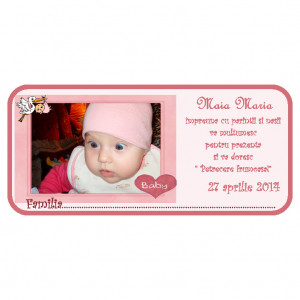 Plic Botez cu Foto Bebelusa 11