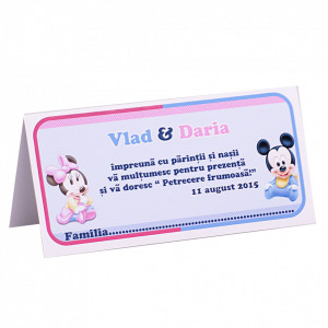 Plic Botez Gemeni Mickey-Minnie Var 2