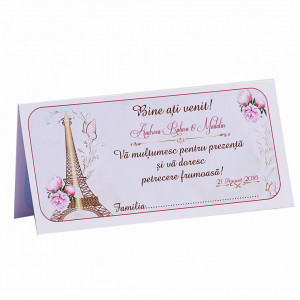 Plic Nunta Paris in Gold