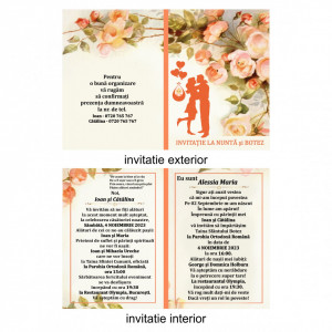 Invitatie 2 in 1 Nunta-Botez Dublu 2