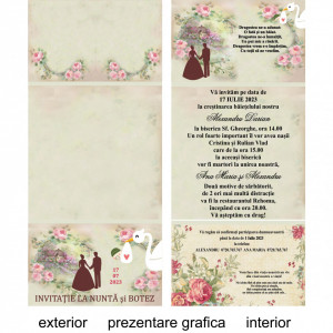 Invitatie 2 in 1 Nunta-Botez Floral 6