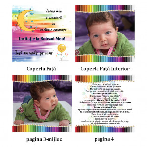 Invitatie Botez Carticica Creioane Colorate