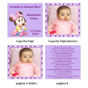 Invitatie Botez Carticica Minnie Mouse