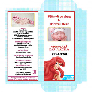 Invitatie Botez Cutie de Ciocolata Ariel 1