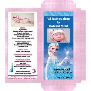 Invitatie Botez Cutie de Ciocolata Elsa 1