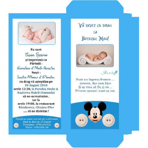 Invitatie Botez Cutie de Ciocolata Mickey Mouse 2