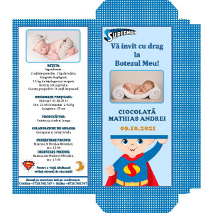 Invitatie Botez Cutie de Ciocolata Superman 4