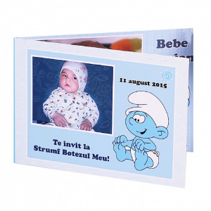 Invitatie Botez Dubla Baby Strumf