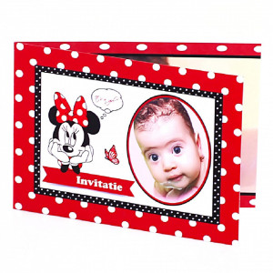 Invitatie Botez Dubla Minnie Mouse