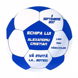 Invitatie Botez Fotbal Alb-Albastru
