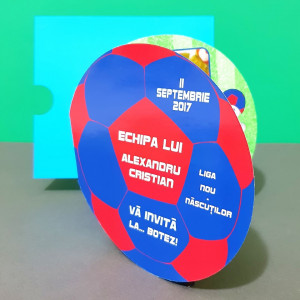 Invitatie Botez Fotbal Rosu-Alb-Albastru