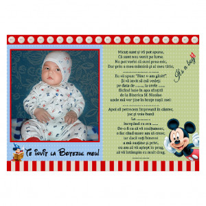 Invitatie Botez Magnetica Mickey Mouse 4