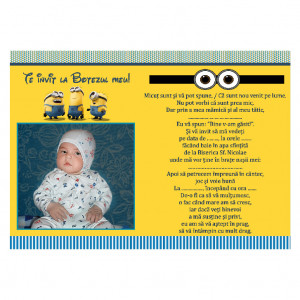 Invitatie Botez Magnetica Minion