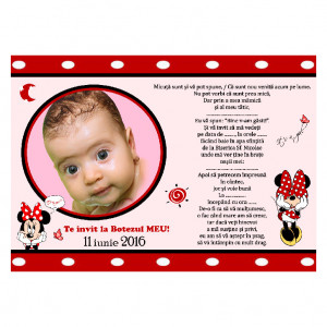 Invitatie Botez Magnetica Minnie Mouse 4
