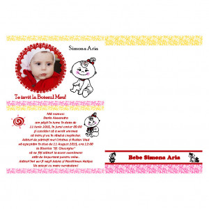 Invitatie Botez Papirus Bebelusa