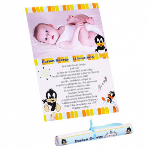 Invitatie Botez Papirus Duffy Duck