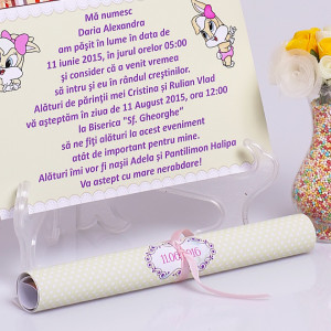 Invitatie Botez Papirus Lola