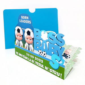 Invitatie Gemeni Baby Boss Fotbal BB3