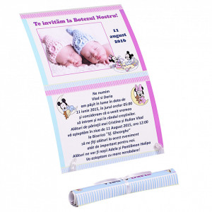 Invitatie Gemeni Papirus Mickey-Minnie Var 1