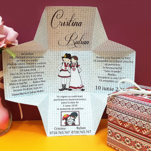 Invitatie Nunta Cutiuta Traditional Romanesc